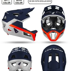 Szybka dostawa UFO 2026/04 KASK ROWEROWY MTB / E-BIKE DEFCON-TWO Z WYPINANĄ SZCZĘKĄ KOLOR BIAŁY/NIEBIESKI/POMARAŃCZOWY ROZMIAR XS/S/M (HE15002CBXS/S/M)